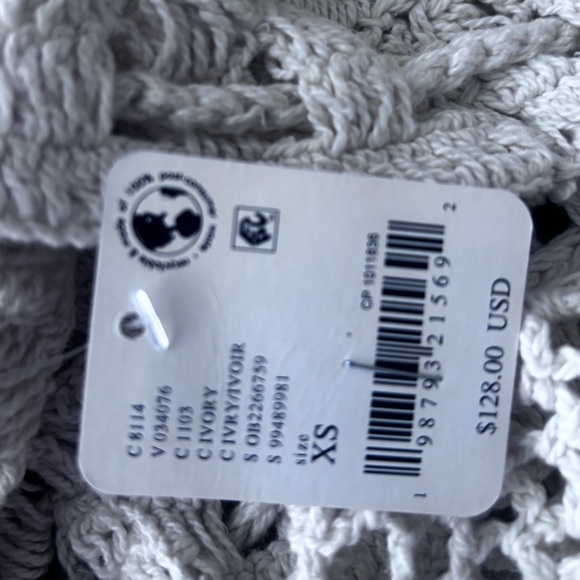 NWT Free people Crochet Beach coverup top with adjustable waistband Size: XS - Picture 5 of 5